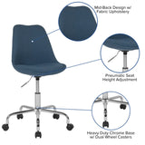 English Elm EE1511 Contemporary Commercial Grade Fabric Task Office Chair Blue EEV-12219