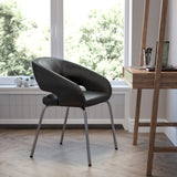 English Elm EE1515 Contemporary Commercial Grade Leather Side Chair Black EEV-12249