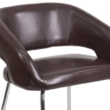 English Elm EE1515 Contemporary Commercial Grade Leather Side Chair Brown EEV-12250