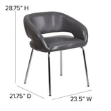 English Elm EE1515 Contemporary Commercial Grade Leather Side Chair Gray EEV-12251