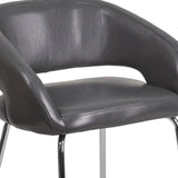 English Elm EE1515 Contemporary Commercial Grade Leather Side Chair Gray EEV-12251