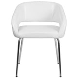 English Elm EE1515 Contemporary Commercial Grade Leather Side Chair White EEV-12252