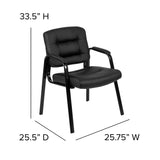 English Elm EE1532 Contemporary Commercial Grade Leather Side Chair Black EEV-12330