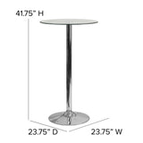 English Elm EE1538 Contemporary Commercial Grade Glass Bar Table Clear/Chrome EEV-12344