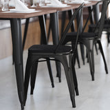 English Elm EE1541 Contemporary Commercial Grade Metal Colorful Restaurant Chair Black/Black EEV-12355