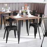 English Elm EE1541 Contemporary Commercial Grade Metal Colorful Restaurant Chair Black/Black EEV-12355