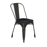 English Elm EE1541 Contemporary Commercial Grade Metal Colorful Restaurant Chair Black/Black EEV-12355