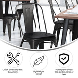 English Elm EE1541 Contemporary Commercial Grade Metal Colorful Restaurant Chair Black/Black EEV-12355