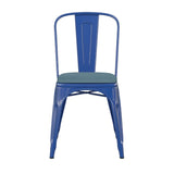 English Elm EE1541 Contemporary Commercial Grade Metal Colorful Restaurant Chair Blue/Teal-Blue EEV-12356