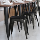 English Elm EE1541 Contemporary Commercial Grade Metal Colorful Restaurant Chair Black-Antique Gold/Black EEV-12358