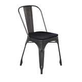 English Elm EE1541 Contemporary Commercial Grade Metal Colorful Restaurant Chair Black-Antique Gold/Black EEV-12358