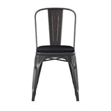 English Elm EE1541 Contemporary Commercial Grade Metal Colorful Restaurant Chair Black-Antique Gold/Black EEV-12358