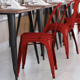 English Elm EE1541 Contemporary Commercial Grade Metal Colorful Restaurant Chair Red/Red EEV-12361