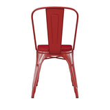 English Elm EE1541 Contemporary Commercial Grade Metal Colorful Restaurant Chair Red/Red EEV-12361