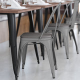 English Elm EE1541 Contemporary Commercial Grade Metal Colorful Restaurant Chair Silver/Gray EEV-12362