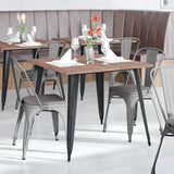 English Elm EE1541 Contemporary Commercial Grade Metal Colorful Restaurant Chair Silver/Gray EEV-12362