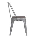 English Elm EE1541 Contemporary Commercial Grade Metal Colorful Restaurant Chair Silver/Gray EEV-12362