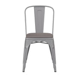 English Elm EE1541 Contemporary Commercial Grade Metal Colorful Restaurant Chair Silver/Gray EEV-12362