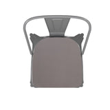 English Elm EE1541 Contemporary Commercial Grade Metal Colorful Restaurant Chair Silver/Gray EEV-12362