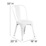 English Elm EE1541 Contemporary Commercial Grade Metal Colorful Restaurant Chair White/Gray EEV-12363