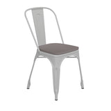 English Elm EE1541 Contemporary Commercial Grade Metal Colorful Restaurant Chair White/Gray EEV-12363