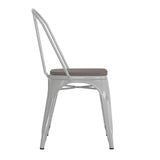 English Elm EE1541 Contemporary Commercial Grade Metal Colorful Restaurant Chair White/Gray EEV-12363