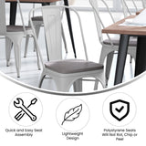 English Elm EE1541 Contemporary Commercial Grade Metal Colorful Restaurant Chair White/Gray EEV-12363