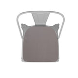 English Elm EE1541 Contemporary Commercial Grade Metal Colorful Restaurant Chair White/Gray EEV-12363