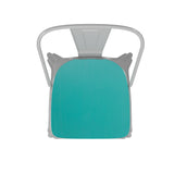 English Elm EE1541 Contemporary Commercial Grade Metal Colorful Restaurant Chair White/Mint Green EEV-12364