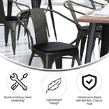 English Elm EE1544 Contemporary Commercial Grade Metal Colorful Restaurant Chair Black/Black EEV-12384