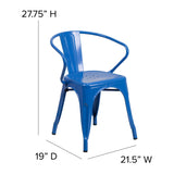 English Elm EE1544 Contemporary Commercial Grade Metal Colorful Restaurant Chair Blue/Teal-Blue EEV-12385
