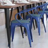 English Elm EE1544 Contemporary Commercial Grade Metal Colorful Restaurant Chair Blue/Teal-Blue EEV-12385