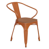 English Elm EE1544 Contemporary Commercial Grade Metal Colorful Restaurant Chair Orange/Teak EEV-12388