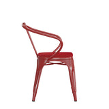 English Elm EE1544 Contemporary Commercial Grade Metal Colorful Restaurant Chair Red/Red EEV-12389
