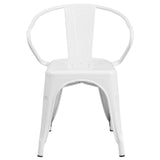 English Elm EE1543 Contemporary Commercial Grade Metal Colorful Restaurant Chair White EEV-12382