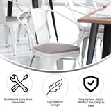 English Elm EE1544 Contemporary Commercial Grade Metal Colorful Restaurant Chair White/Gray EEV-12391