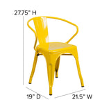English Elm EE1543 Contemporary Commercial Grade Metal Colorful Restaurant Chair Yellow EEV-12383