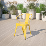 English Elm EE1543 Contemporary Commercial Grade Metal Colorful Restaurant Chair Yellow EEV-12383