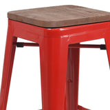 English Elm EE1551 Industrial Commercial Grade Metal/Wood Colorful Restaurant Counter Stool Red EEV-12457