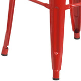 English Elm EE1557 Industrial Commercial Grade Metal/Wood Colorful Restaurant Barstool Red EEV-12515