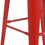 English Elm EE1557 Industrial Commercial Grade Metal/Wood Colorful Restaurant Barstool Red EEV-12515