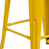 English Elm EE1557 Industrial Commercial Grade Metal/Wood Colorful Restaurant Barstool Yellow EEV-12518