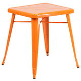English Elm EE1563 Contemporary Commercial Grade Metal Colorful Restaurant Table Orange EEV-12553