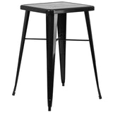 English Elm EE1566 Contemporary Commercial Grade Metal Colorful Bar Table and Stool Set Black EEV-12562