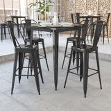 English Elm EE1575 Contemporary Commercial Grade Metal Colorful Restaurant Bar Table Black EEV-12600