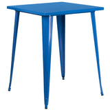 English Elm EE1575 Contemporary Commercial Grade Metal Colorful Restaurant Bar Table Blue EEV-12601