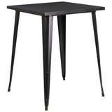 English Elm EE1575 Contemporary Commercial Grade Metal Colorful Restaurant Bar Table Black-Antique Gold EEV-12602