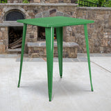 English Elm EE1575 Contemporary Commercial Grade Metal Colorful Restaurant Bar Table Green EEV-12603