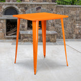 English Elm EE1575 Contemporary Commercial Grade Metal Colorful Restaurant Bar Table Orange EEV-12604