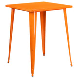 English Elm EE1575 Contemporary Commercial Grade Metal Colorful Restaurant Bar Table Orange EEV-12604